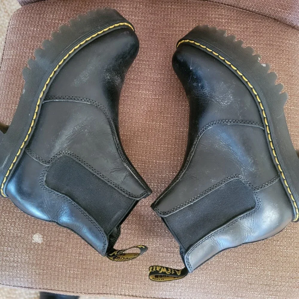 DR MARTENS Rometty Wyoming Leather Platform Chelsea Boots 37 / 6 - Picture 9 of 13